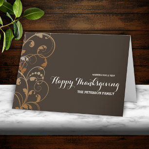 Cartes Pour Fêtes Annuelles Bon thanksgiving fleuri moderne