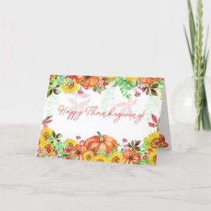 Cartes Pour Fêtes Annuelles Bon thanksgiving Floral Thanksgiving