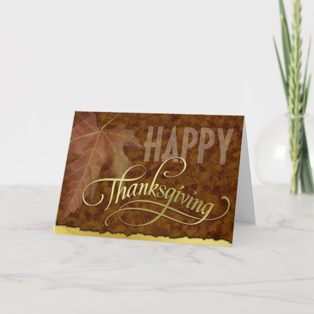 Cartes Pour Fêtes Annuelles Bon thanksgiving-Golden (Devant)