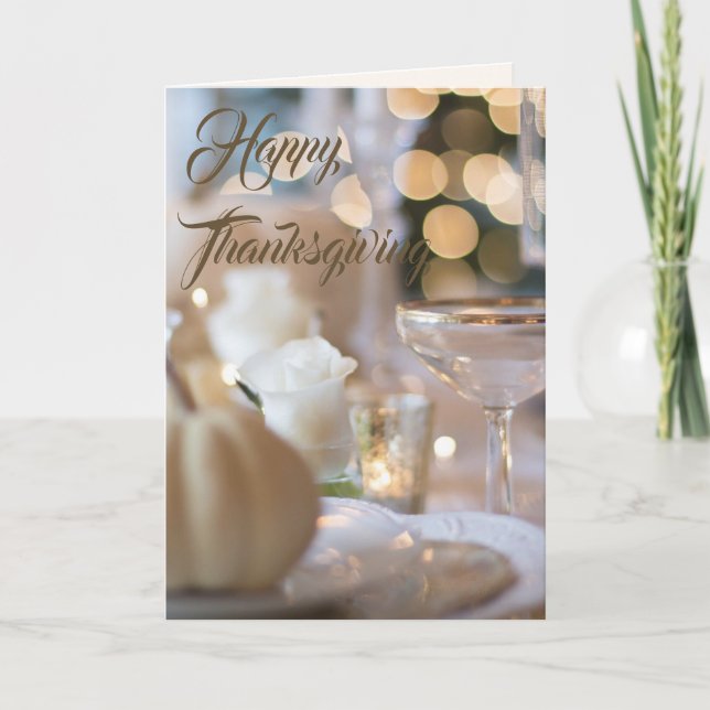 Cartes Pour Fêtes Annuelles Bon thanksgiving Golden Elegant (Devant)