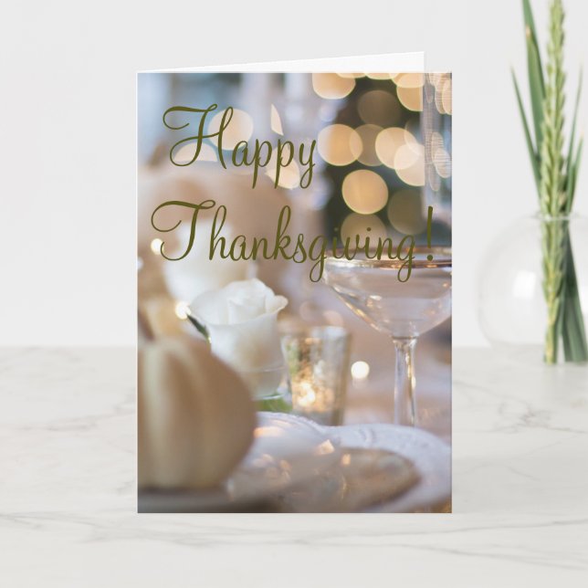 Cartes Pour Fêtes Annuelles Bon thanksgiving Golden Elegant (Devant)