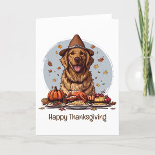 Cartes Pour Fêtes Annuelles Bon thanksgiving Golden Retriever Chien