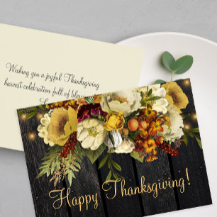 Cartes Pour Fêtes Annuelles Bon thanksgiving grange rustique bois Thanksgiving