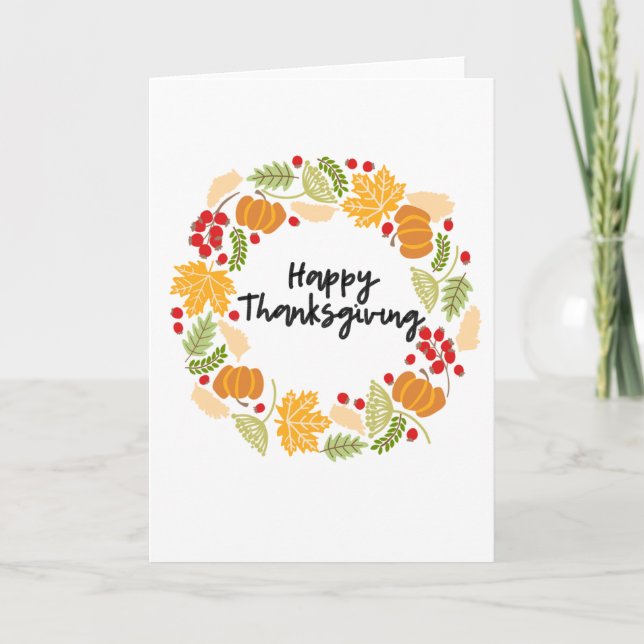 Cartes Pour Fêtes Annuelles BON THANKSGIVING, guirlande de thanksgiving, (Devant)