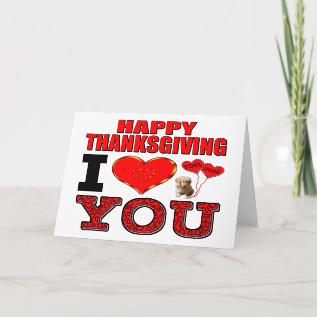 Cartes Pour Fêtes Annuelles Bon thanksgiving Je T'Aime (Devant)