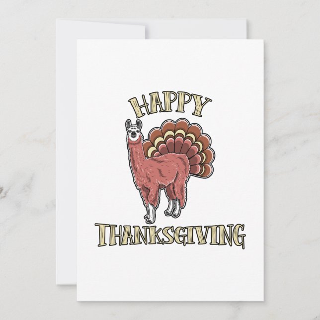 Cartes Pour Fêtes Annuelles bon thanksgiving Llama Alpaca Turquie amusant cade (Devant)