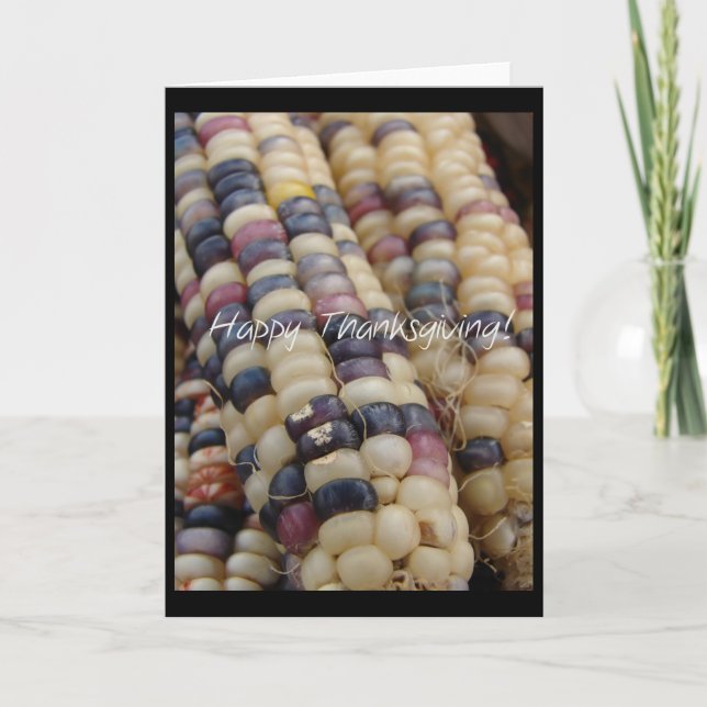 Cartes Pour Fêtes Annuelles Bon thanksgiving, maïs indien (Devant)