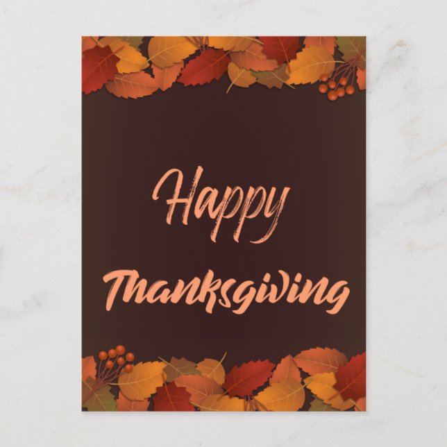 Cartes Pour Fêtes Annuelles Bon thanksgiving mignon avec Feuille automne (Devant)