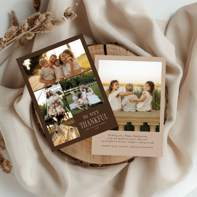 Cartes Pour Fêtes Annuelles Bon thanksgiving minimal de photos très Merci (Créateur téléchargé)