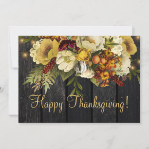 Cartes Pour Fêtes Annuelles Bon thanksgiving moderne bois rustique Thanksgivin