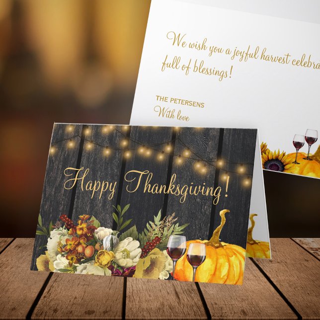 Cartes Pour Fêtes Annuelles Bon thanksgiving moisson rustique Thanksgiving (Créateur téléchargé)