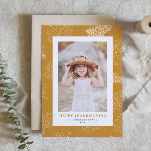 Cartes Pour Fêtes Annuelles Bon thanksgiving Motif minimaliste Feuille