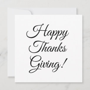 Cartes Pour Fêtes Annuelles Bon thanksgiving noir script personnalisé élégant