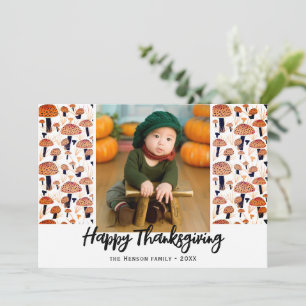 Cartes Pour Fêtes Annuelles Bon thanksgiving Orange Champhroom photo automne
