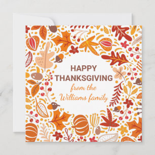 Cartes Pour Fêtes Annuelles Bon thanksgiving personnalisé Feuilles Automne Wre