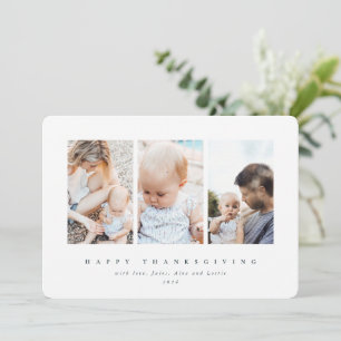 Cartes Pour Fêtes Annuelles Bon thanksgiving photo à cadre blanc minimal 3
