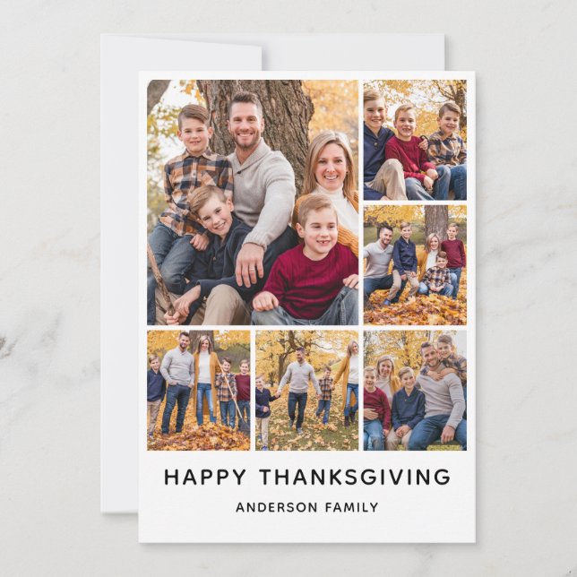 Cartes Pour Fêtes Annuelles Bon thanksgiving photo Collage (Devant)