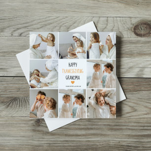 Cartes Pour Fêtes Annuelles Bon thanksgiving photo Collage moderne grand-mère