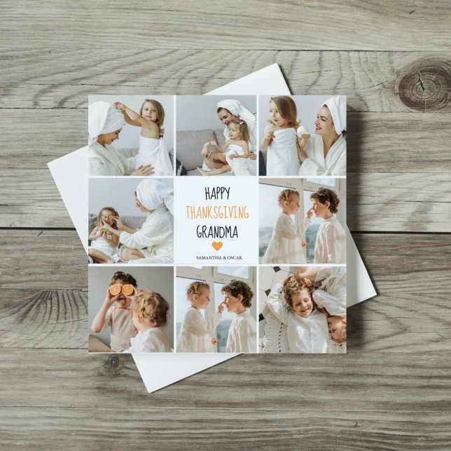 Cartes Pour Fêtes Annuelles Bon thanksgiving photo Collage moderne grand-mère (Créateur téléchargé)
