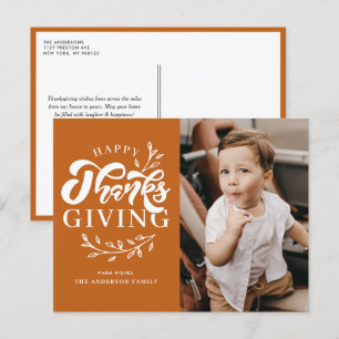 Cartes Pour Fêtes Annuelles Bon thanksgiving photo Orange Foliage Wreath