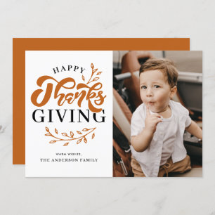 Cartes Pour Fêtes Annuelles Bon thanksgiving photo Orange Foliage Wreath