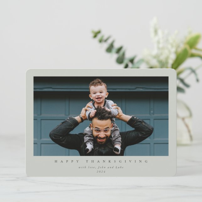 Cartes Pour Fêtes Annuelles Bon thanksgiving photo simple et moderne (Debout devant)