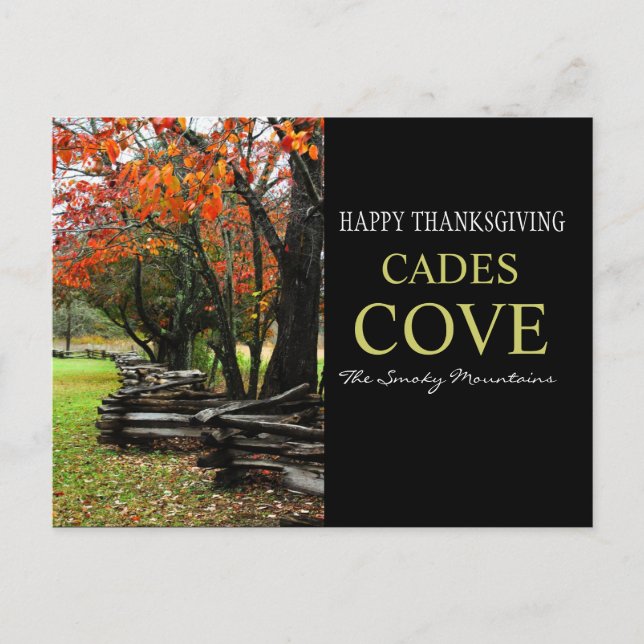 Cartes Pour Fêtes Annuelles Bon thanksgiving - Rangée de clôture - Cades Cove  (Devant)