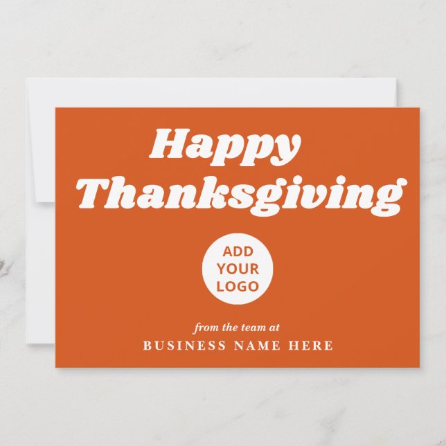 Cartes Pour Fêtes Annuelles Bon thanksgiving Retro Super Orange Business (Devant)