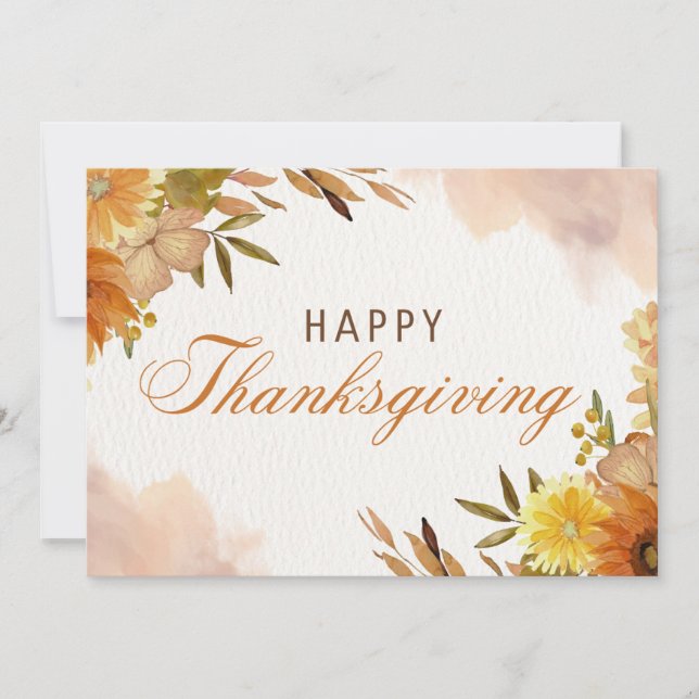 Cartes Pour Fêtes Annuelles Bon thanksgiving rouge et jaune (Devant)