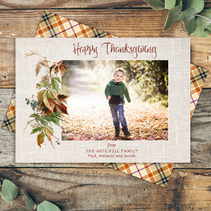 Cartes Pour Fêtes Annuelles Bon thanksgiving Rustique Feuilles d'automne Photo