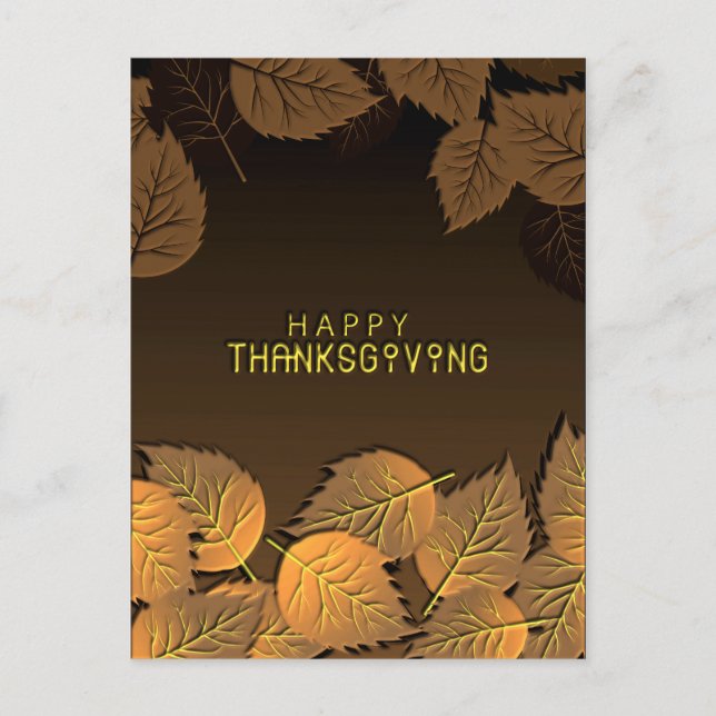 Cartes Pour Fêtes Annuelles Bon thanksgiving salutations avec feuilles d'autom (Devant)