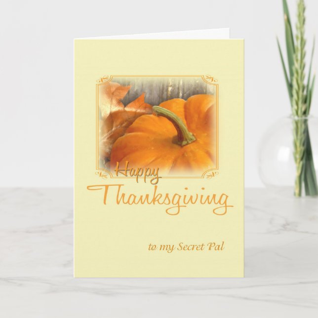Cartes Pour Fêtes Annuelles Bon thanksgiving Secret Pal (Devant)