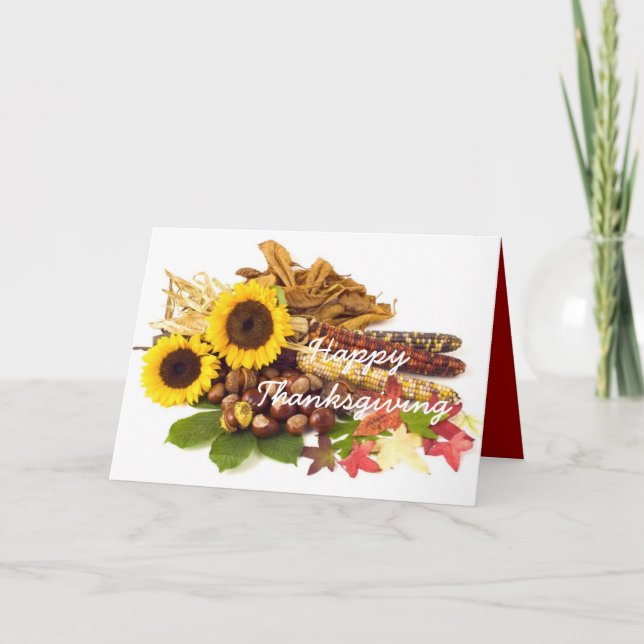 Cartes Pour Fêtes Annuelles Bon thanksgiving tournesol (Devant)