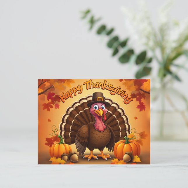 Cartes Pour Fêtes Annuelles Bon thanksgiving Turquie (Debout devant)