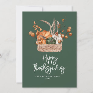 Cartes Pour Fêtes Annuelles bon thanksgiving vert de récolte d'automne