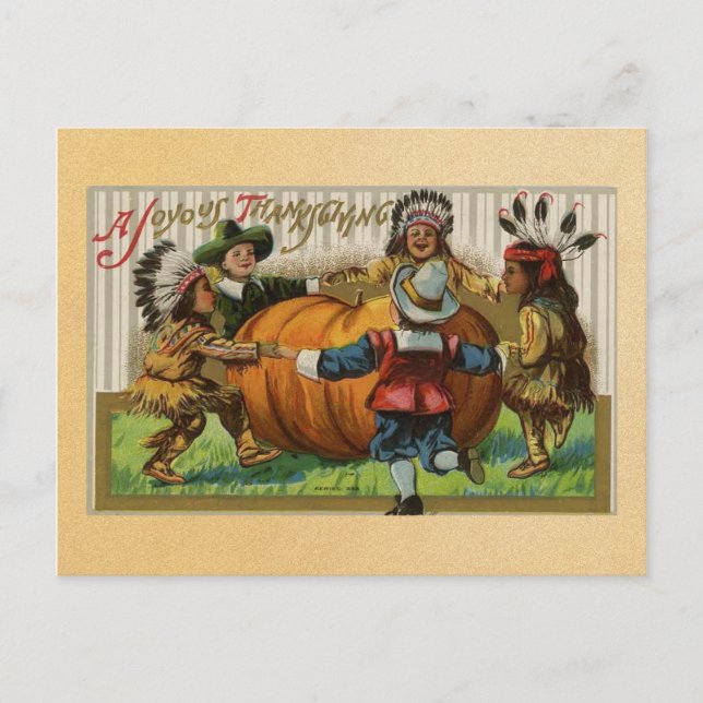 Cartes Pour Fêtes Annuelles Bon thanksgiving vintage (Devant)