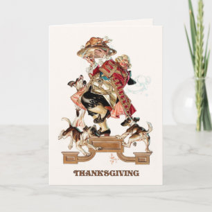 Cartes Pour Fêtes Annuelles Bon thanksgiving. Vintage Art humoristique