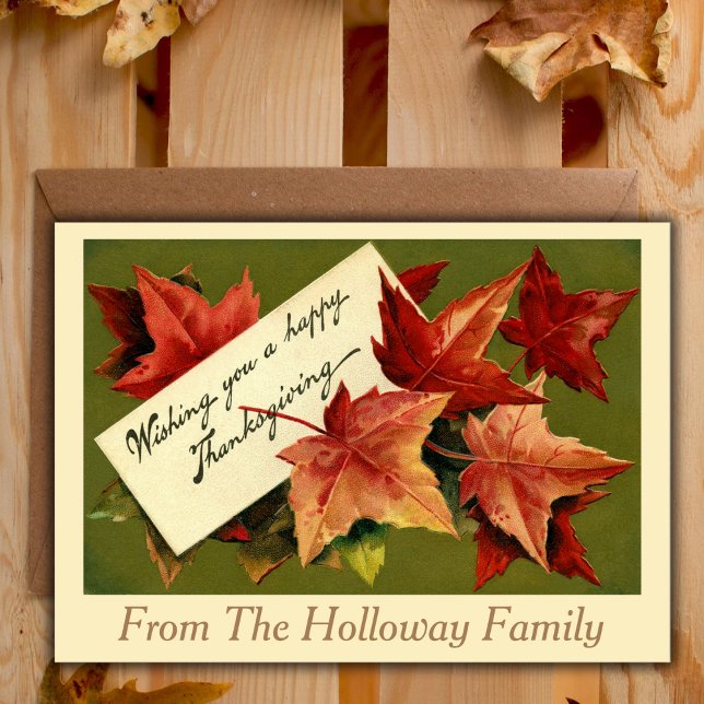 Cartes Pour Fêtes Annuelles Bon thanksgiving Vintage Thanksgiving (Happy Thanksgiving Vintage Custom Thanksgiving Holiday Card)