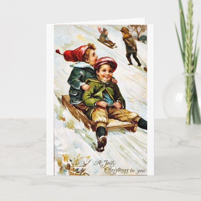 Cartes Pour Fêtes Annuelles Bon vieux Noël (Devant)