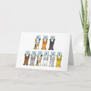 Cartes Pour Fêtes Annuelles Bon Voyage Cartoon Cats