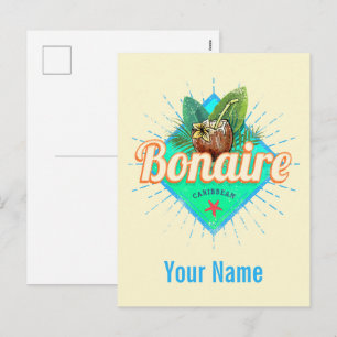 Cartes Pour Fêtes Annuelles Bonaire Caraïbes vacances rétro île vintage