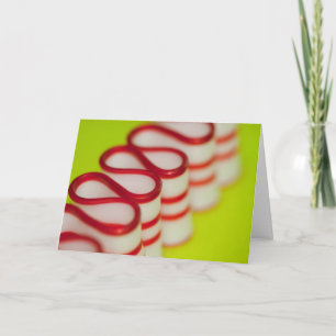 Cartes Pour Fêtes Annuelles Bonbon à ruban rouge et blanc à l'ancienne