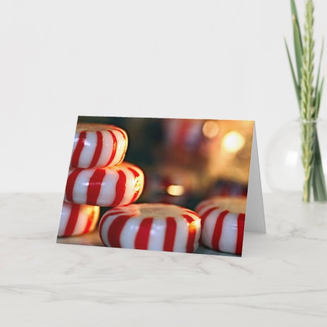Cartes Pour Fêtes Annuelles Bonbon de menthe poivrée (Devant)