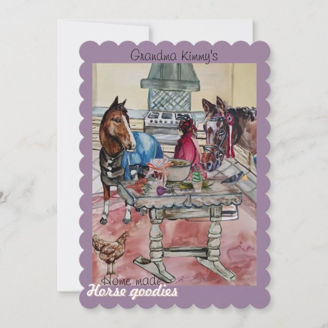 Cartes Pour Fêtes Annuelles bonbons à cheval faits maison (Devant)