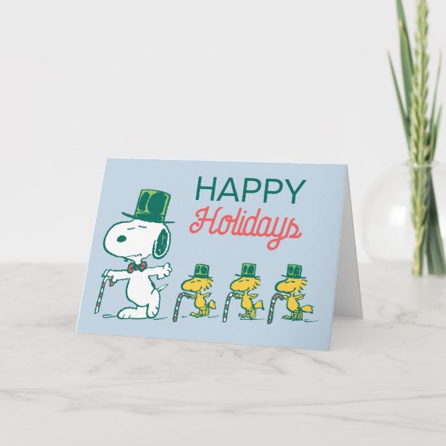 Cartes Pour Fêtes Annuelles Bonbons au poivre Snoopy Chapeau Haut (Devant)