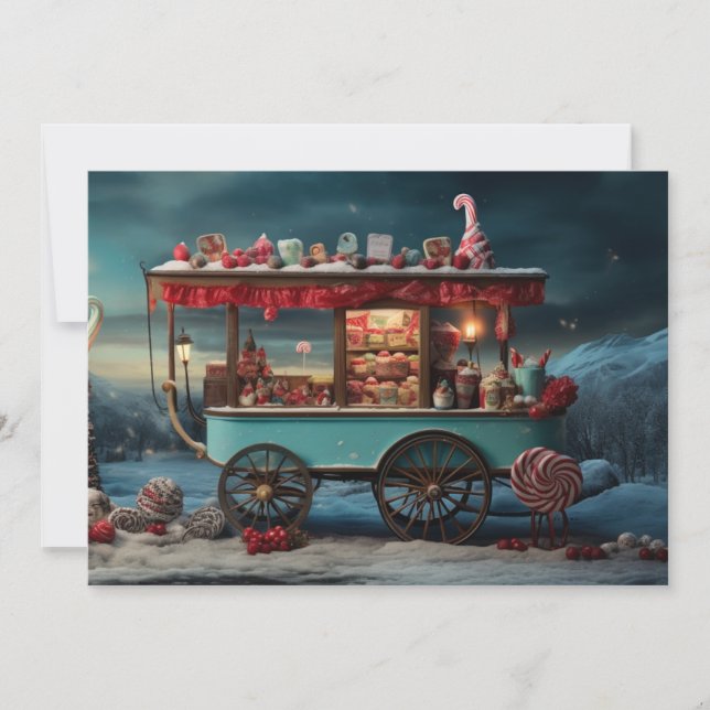 Cartes Pour Fêtes Annuelles Bonbons de Noël Whimsical Panier 1 (Devant)
