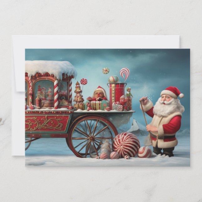 Cartes Pour Fêtes Annuelles Bonbons de Noël Whimsical Panier 4 (Devant)