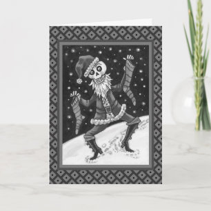 CARTES POUR FÊTES ANNUELLES BONES QUI TINTE SAINT-NICOLAS, SQUELETTE DE NOËL &