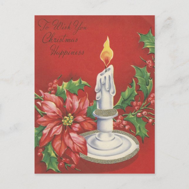 Cartes Pour Fêtes Annuelles Bonheur de Noël Vintage (Devant)