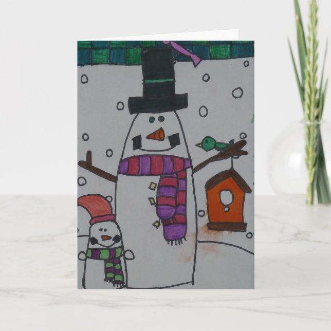 Cartes Pour Fêtes Annuelles Bonhomme de neige (Devant)